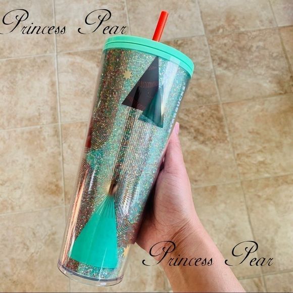 5/$100 Starbucks Holiday 2020 Venti Tumbler Teal Glitter - Picture 3 of 5